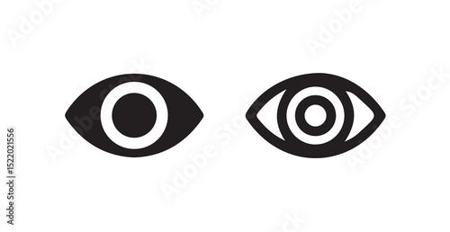 Eye icon set. Eyesight outline sign. Retina scan eye icon collection. see view icons eyesight symbol invisible eye hide icon, incognito icon no eye view hidden icon set. vector illustration eps 10.