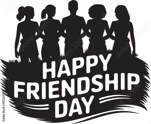 Friendship Day Silhouette Art Vector Illustration