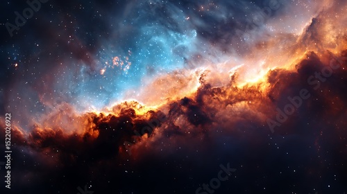 Colorful space galaxy nebula clouds. Starry night cosmos