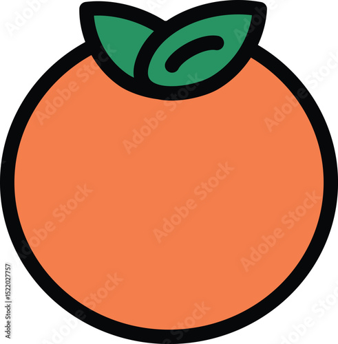 Simple Orange Fruit Character with Blank Face