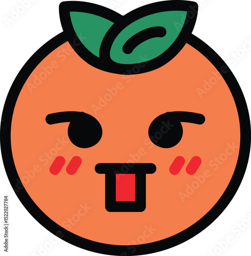 Playful Orange Character Sticking Out Tongue