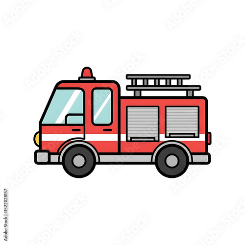 Cartoon Firetruck Illustration: Emergency Vehicle