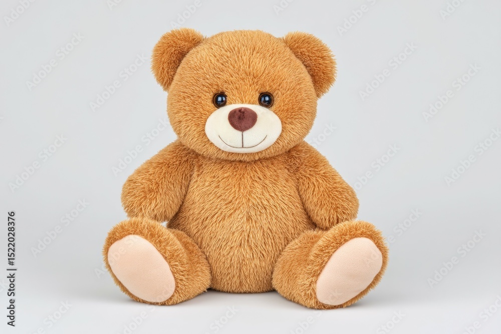 Adorable plush teddy bear with soft brown fur and friendly smile Adorable plush teddy bear with soft brown fur and friendly smile