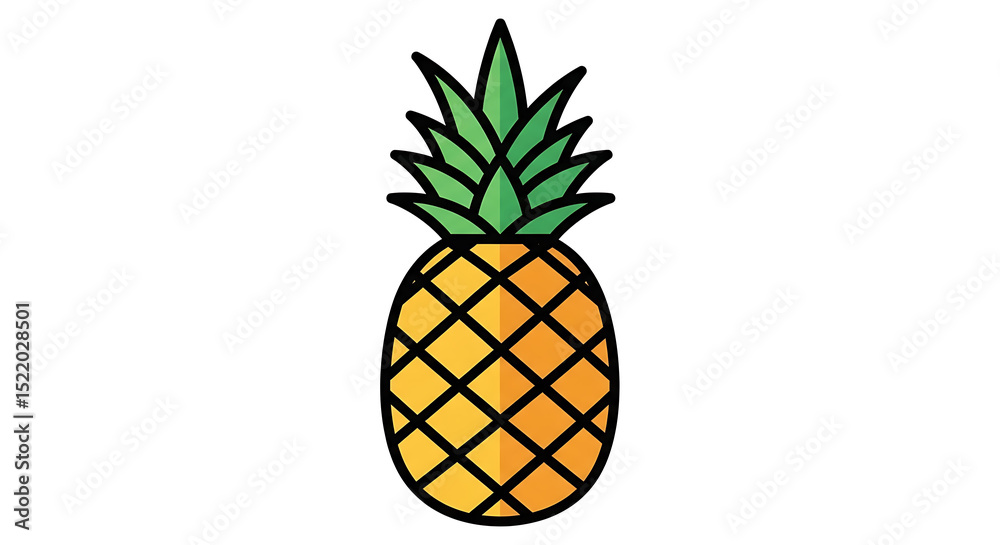Obraz premium Pineapple Illustration: Tropical Fruit Icon