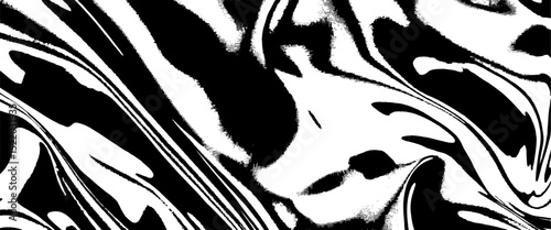 Vector black and white wave paper curved brush stroke texture abstract background