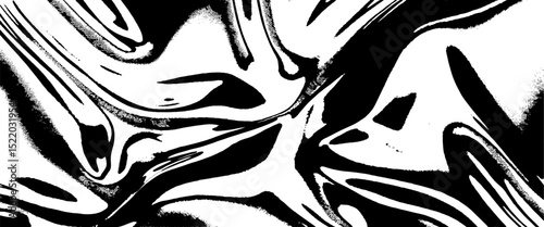 Vector black and white wave paper curved brush stroke texture abstract background