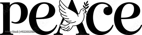 Find peace dove illustration vector symbol of hope and harmony graphic design element for world day editable stock vector illustration