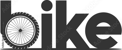 Bike shop logo design bicycle wheel typography branding cycling icon vector graphic illustration art editable stock vector illustration