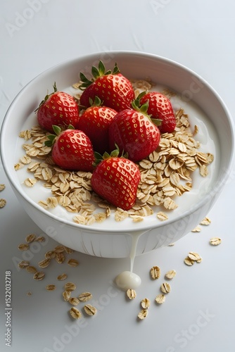 Strawberry Yogurt Bowl – Healthy Breakfast with Rolled Oats photo