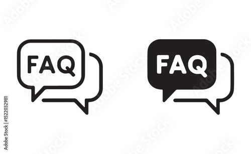 FAQ Icons - Frequently Asked Questions Chat Bubble Vector Design