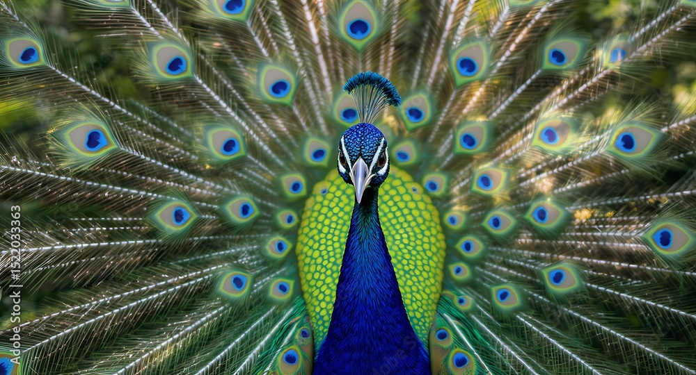 Obraz premium Peacock with Open Plumage