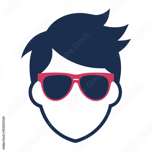 Funny cartoon man with stylish sunglasses on his face, a vector illustration of a unique character