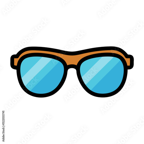 Stylish black plastic sunglasses with a clear lens and frame for eye protection, isolated on a white background