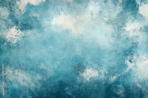 Abstract Painting Texture of Cloudy Sky with White and Blue Shades Background