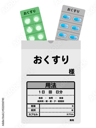 Prescription Medicine Paper Bag Vector