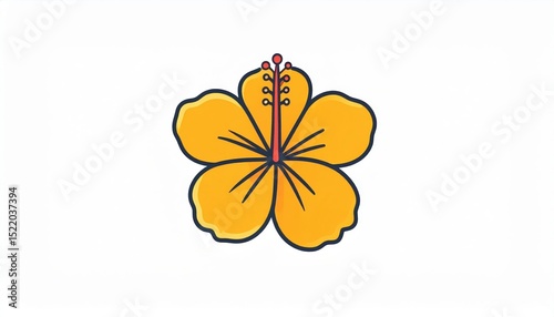 Orange Hibiscus Flower Illustration
