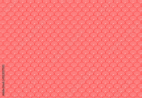 seamless pattern geometric background circle spring line bright red and white, abstract background fabric. For backdrop, paper pattern, paper wrap, wallpaper, fabric texture and style