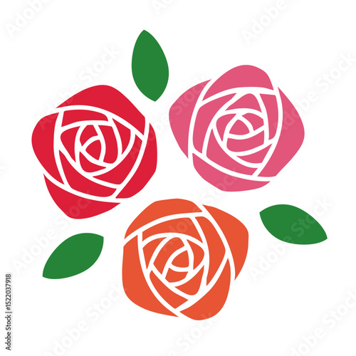 薔薇　イラスト　シンプル　ベクター