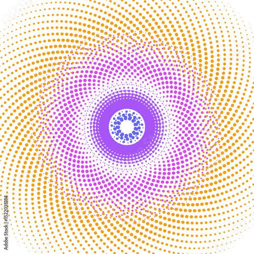 Royal Jewel Core: A mesmerizing composition of spiraling patterns, crafted from meticulously arranged dots, drawing the eye into a captivating vortex of color and geometry.