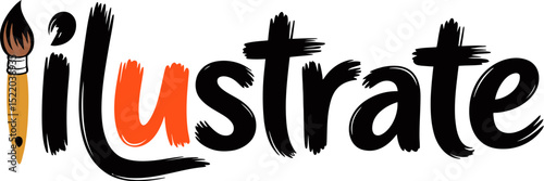 Illustrate drawing painting brush art creative design graphic artist artwork digital design logo vector editable stock vector illustration