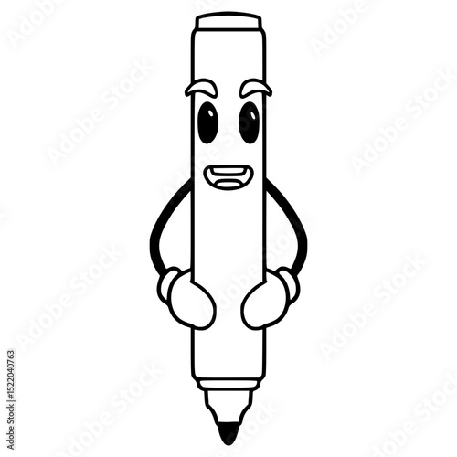 marker character illustration hand drawn outline vector
