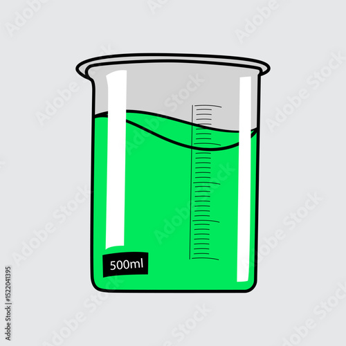 A Beaker Glass Science cartoon illustration isolated on a light background