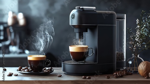 Brewing perfect coffee at home modern kitchen beverage photography cozy atmosphere close-up view art of coffee making