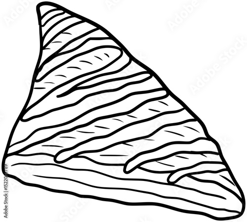 Apple Turnover Vector Dessert Outline Line Art Drawing