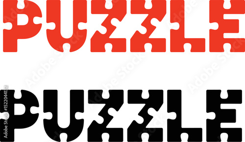 Puzzle jigsaw piece design graphic idea challenge game mind teaser abstract concept solution 100 character editable stock vector illustration