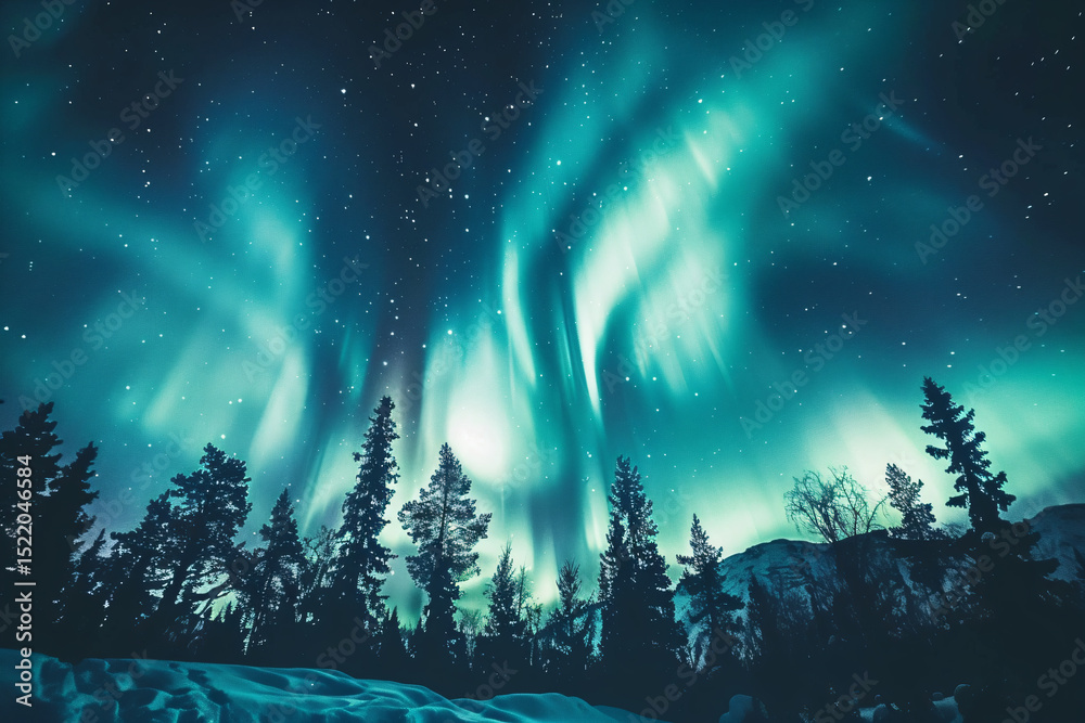 Naklejka premium night landscape with moon