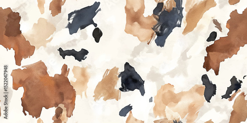 Abstract Cowhide Animal Print Seamless Pattern. Trendy Modern Fur Texture Repeat Background for Fashion, Decor, and Branding