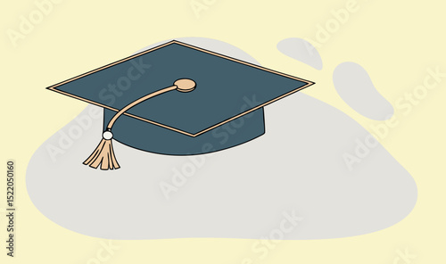 Graduation cap on soft background symbolizes achievement and education