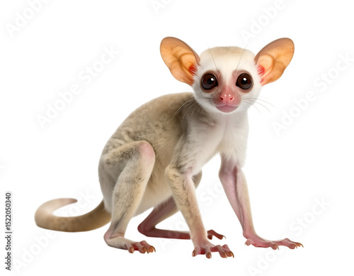 Adorable Mouse Lemur Portrait: A captivating portrait of a cute mouse lemur, showcasing its oversized eyes and petite stature, rendered in exquisite detail.