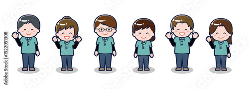いろいろな人物セット_笑顔_児童支援員