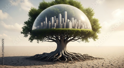 City Protected by Tree Dome