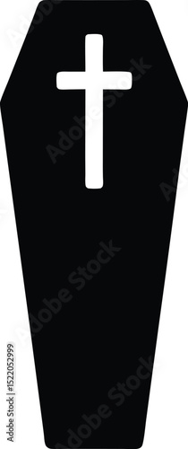 Coffin icon vector silhouette vector, Christian Coffin vector illustration