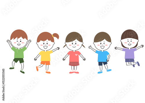 笑顔の子供たちのイラスト