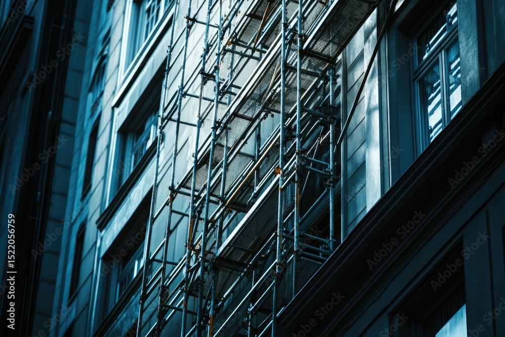 Pixel Perfect Image of Low Angle View of Scaffolding on Building Against Sky Pixel Perfect Image of Low Angle View of Scaffolding on Building Against Sky