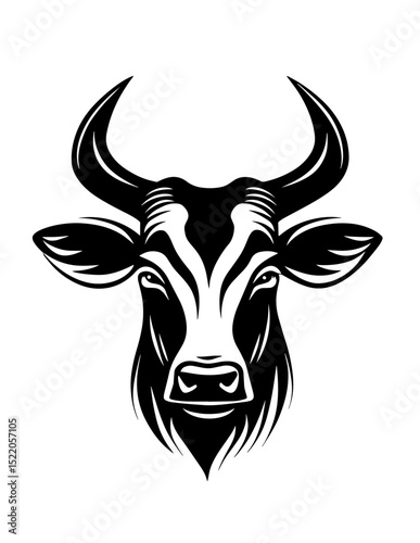 Unique black and white logo design featuring a striking animal head illustration suitable for branding or artistic purposes