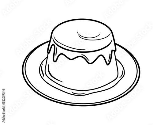 a piece of custard pudding