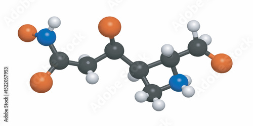 Vector illustration of ball-and-stick model of hydrogen peroxide molecule