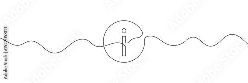 Continuous one line drawing silhouette of information symbol. The Information linear icon. One line drawing background. Vector illustration. Linear information background