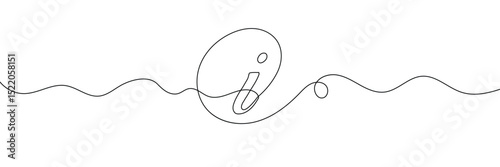 Continuous one line drawing silhouette of information symbol. The Information linear icon. One line drawing background. Vector illustration. Linear information background