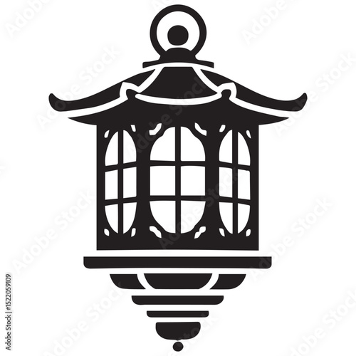 Peaceful Lantern Silhouette vector design,