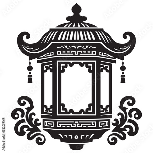 Peaceful Lantern Silhouette vector design,