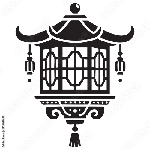 Peaceful Lantern Silhouette vector design,
