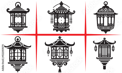 Peaceful Lantern Silhouette vector design,