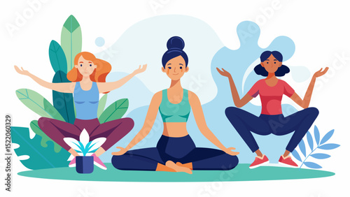 Yoga Poses for Women – Vector Illustration Set

