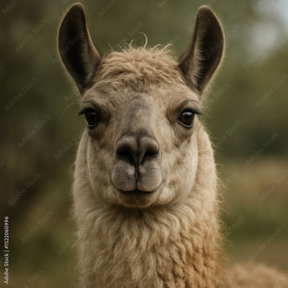 Obraz premium Curious llama in natural habitat.