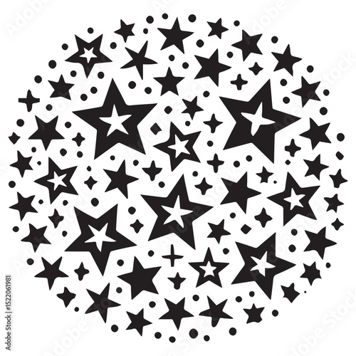 Shimmering Star Cluster Silhouette,Sparkles icon. Geometrick shapes. Sparkle shape icon.